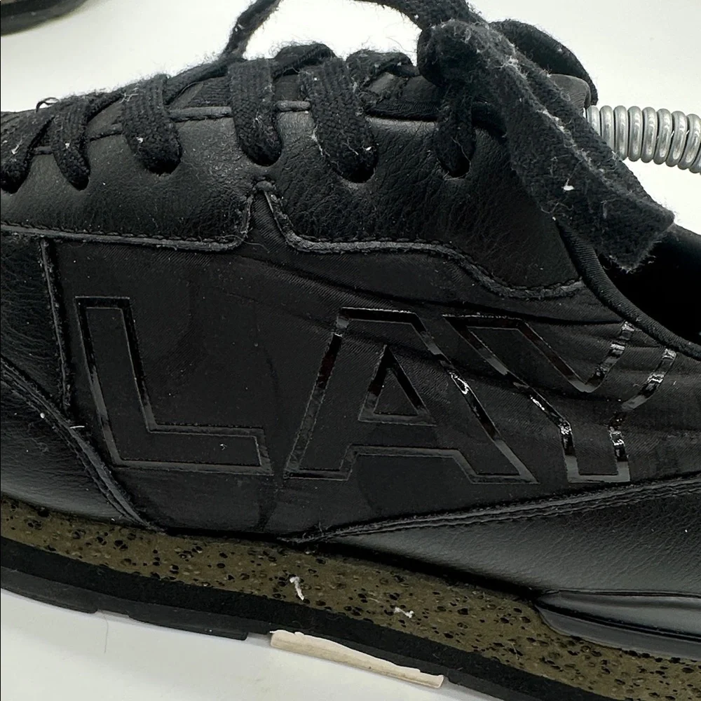 Replay Arthur Black Leather Men's Sneakers Lace Up Low Profile Black Size US10